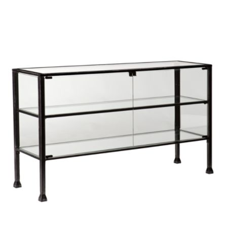Southern Enterprises Terrarium Display Curio Cabinet Blacksilver