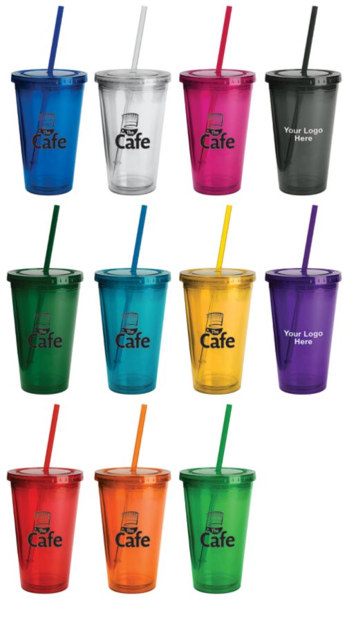 Double Wall Insulated Acrylic Tumbler With Straw 16 Oz. by Office Depot ...