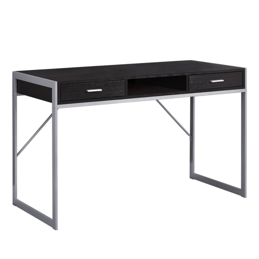 Monarch Specialties Computer Desk With Drawers Cappuccinosilver