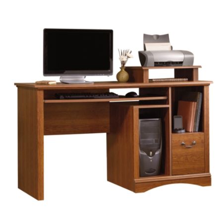 Sauder Camden County Computer Desk Planked Cherry Office Depot