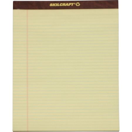 skilcraft perforated recycled pads writing abilityone ruled legal pack yellow officedepot