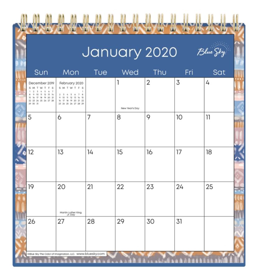 Blue Sky Wirebound Desk Calendar With Stand 6 X 6 Jasper January
