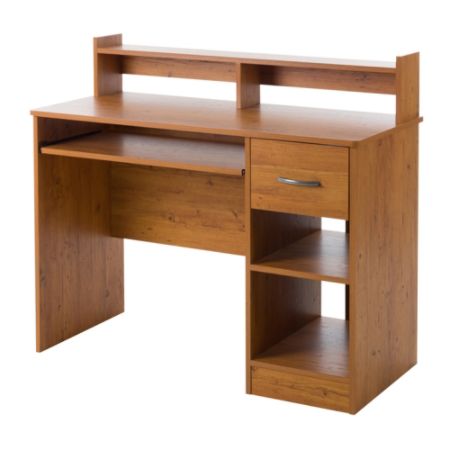 South Shore Axess Desk With Keyboard Tray And Hutch Country Pine