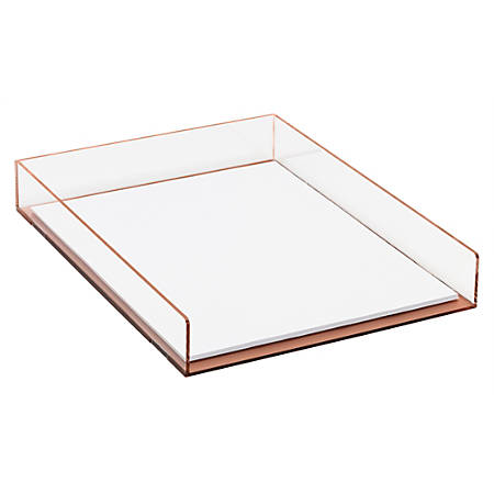 tray paper gold acrylic realspace letter rose clear officedepot