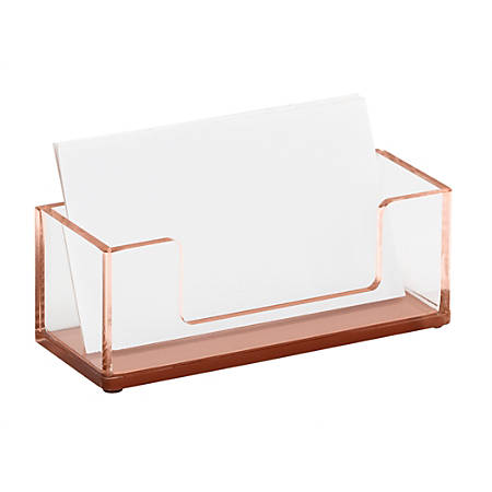 Realspace Rose Gold Acrylic Business Card Holder Office Depot