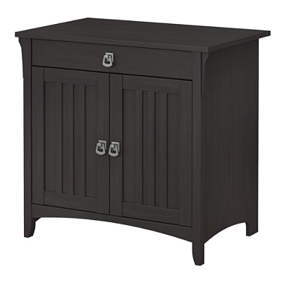Bush Furniture Salinas Secretary Desk Black Office Depot