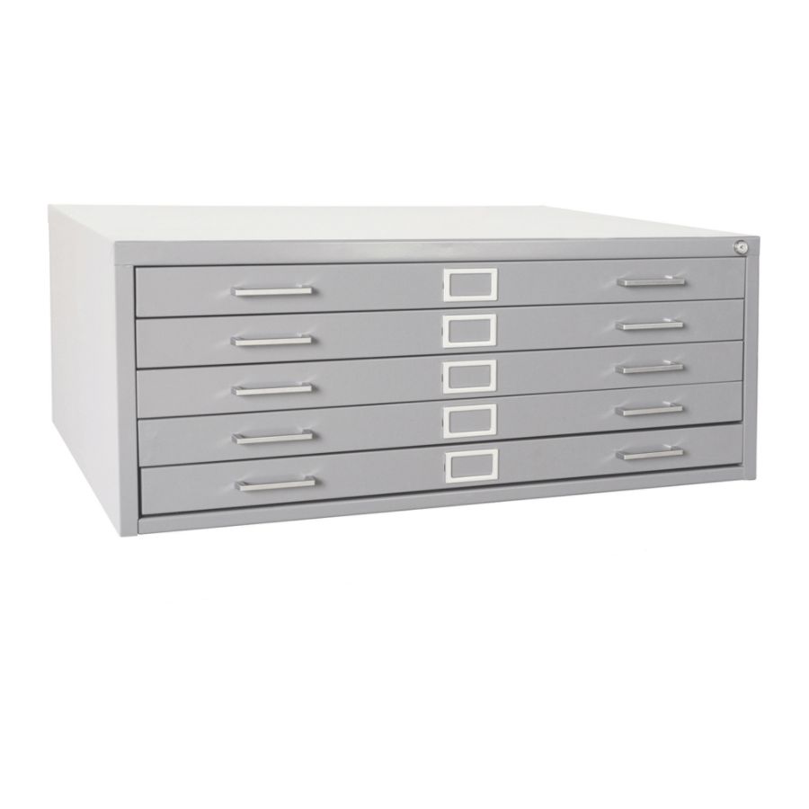 Sandusky 5 Drawer Flat File 16 18 H X 40 34 W X 28 38 D Dove Gray