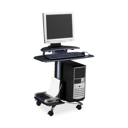 Mayline Fdp Mobile Pc Workstation Charcoal Blackmetallic Gray