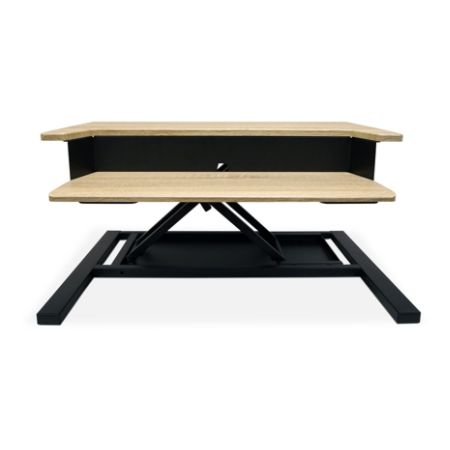 Luxor Level Up Pro 32 Standing Desk Converter White Oak Office Depot