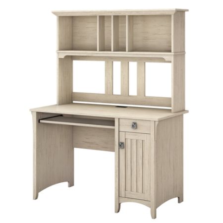 Bush Furniture Salinas Mission Desk With Hutch Antique White