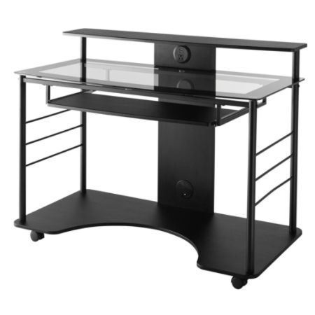 Realspace 47 W Mobile Tech Desk Black Office Depot