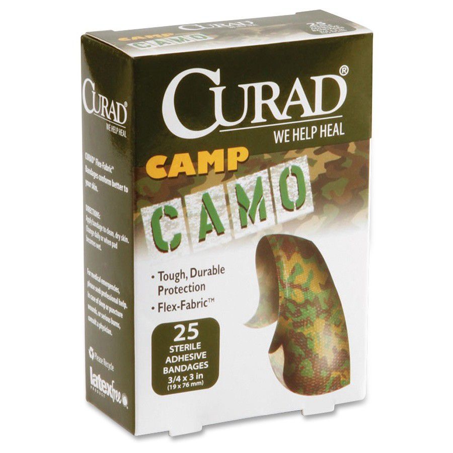 UPC 080196305172 product image for Curad Camo Fabric Adhesive Bandages - 0.75in. x 3in. - 24/Case - Camo Green | upcitemdb.com