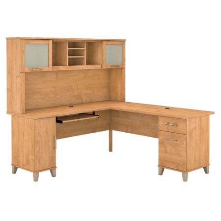 Bush Furniture Somerset L Shaped Desk With Hutch 72 W Maple Cross