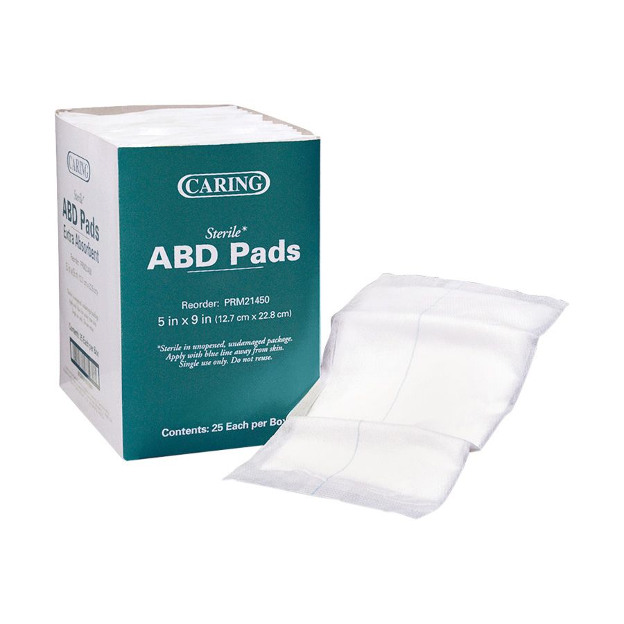 Medline Abdominal Pads Sterile 5 X 9 White Box Of 25 - Office Depot