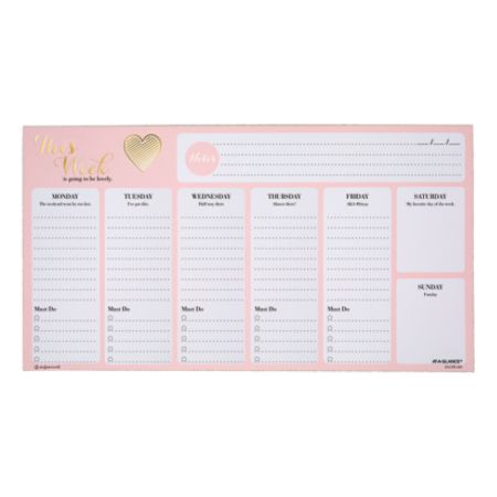 See Jane Work Undated Weekly Desk Notepad 4 X 9 Pinkgold Office