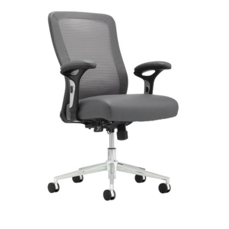 Realspace Modern Comfort Series Cassia Mesh Bonded Leather Mid Back Managerial Chair Gray Item 877226