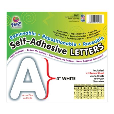 Pacon Self Adhesive Letters 4 White Pack Of 78 by Office Depot & OfficeMax