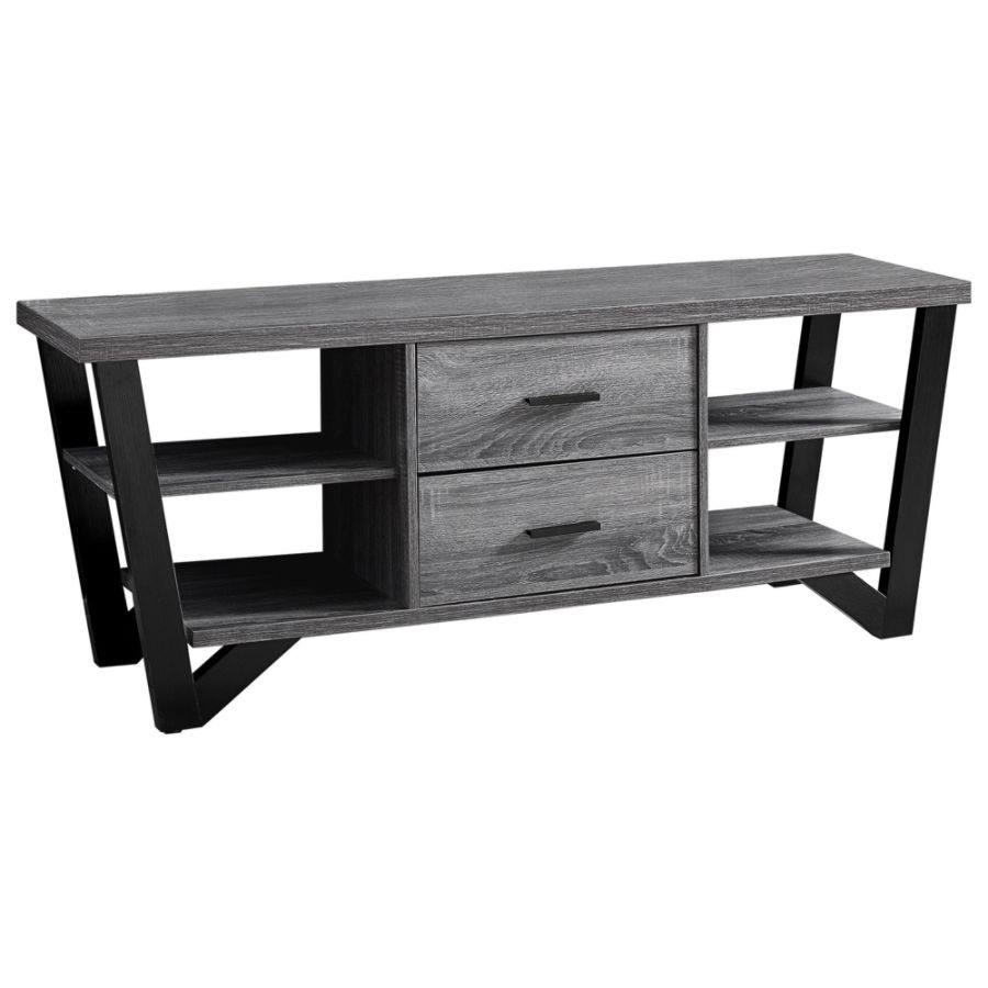 Monarch Specialties Tv Stand With 2 Storage Drawers For Tvs Up To