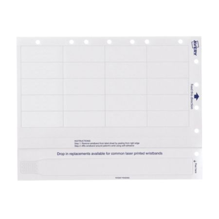 Avery Easyband Medical Wristbands With Chart Labels 10 X 3 4 Bands 2 1 2 X 1 Labels White Pack Of 1 000 Bands And 20 000 Labels Item