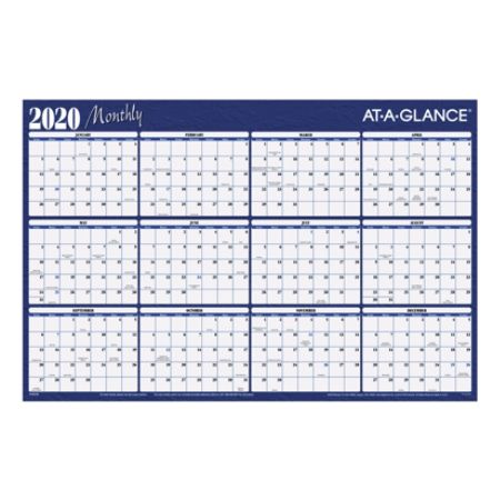 AT A GLANCE Erasable Yearly Calendar A102 20 - Office Depot