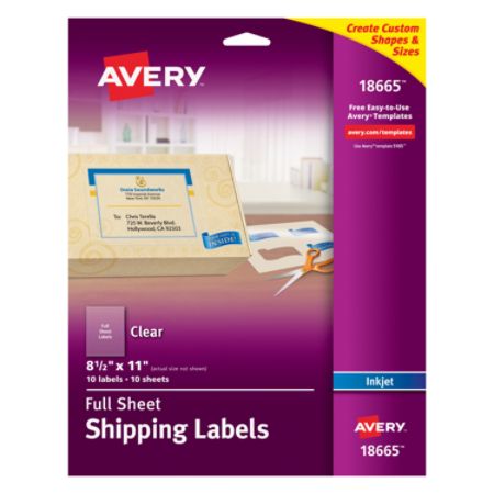 Avery Easy Peel Permanent Address Labels Shipping 18665 8 12 x 11 Matte ...