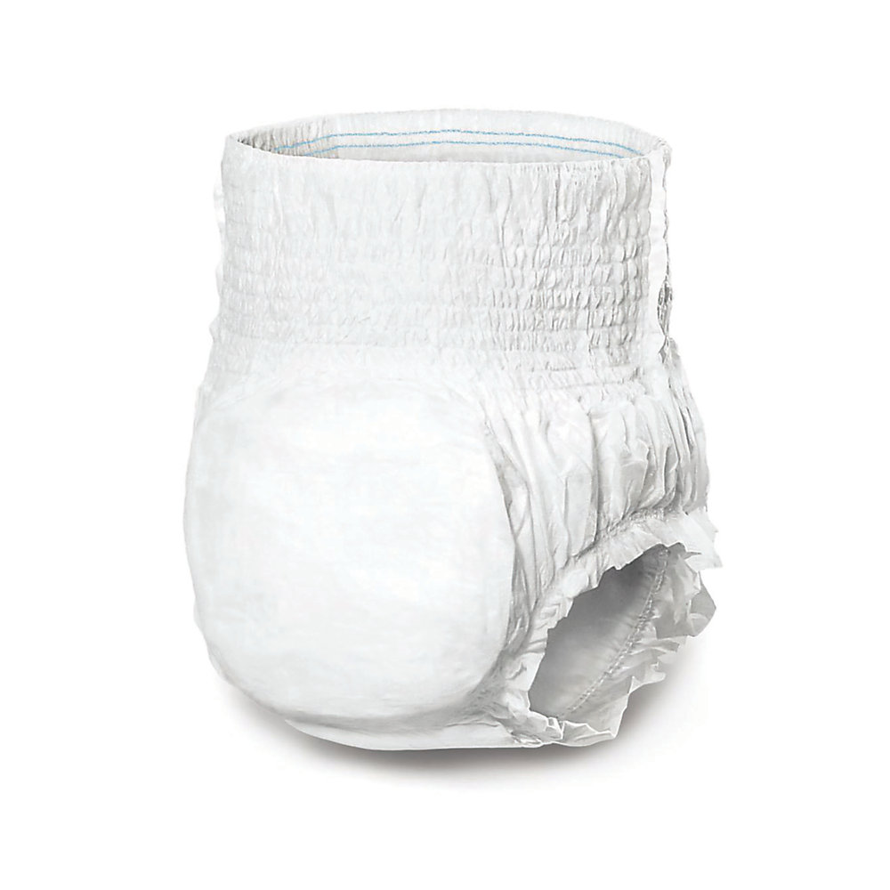 Absorbent polymer construction offers great containment and helps care for patient's skin Super-absorbent polymer material improves containment. Cloth-like outer cover feels comfortable against the skin and helps reduce irritation and rashes. Discreet design minimizes bulk, ensuring confidence throughout the day. Extra-wide belts secure the undergarments in place. Includes 2 belts. Replacement belts sold separately.