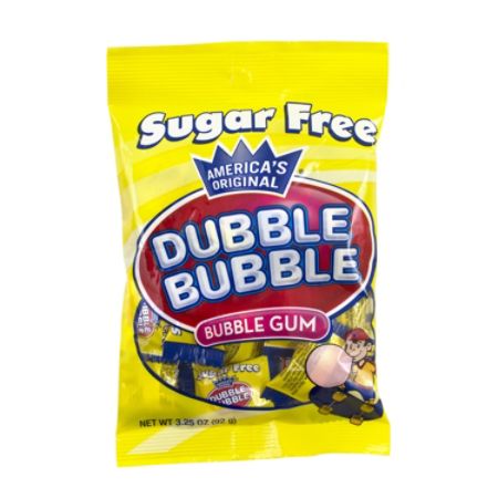 Dubble Bubble Sugar Free Bubble Gum 3.25 Oz Per Bag Box Of 12 Bags by