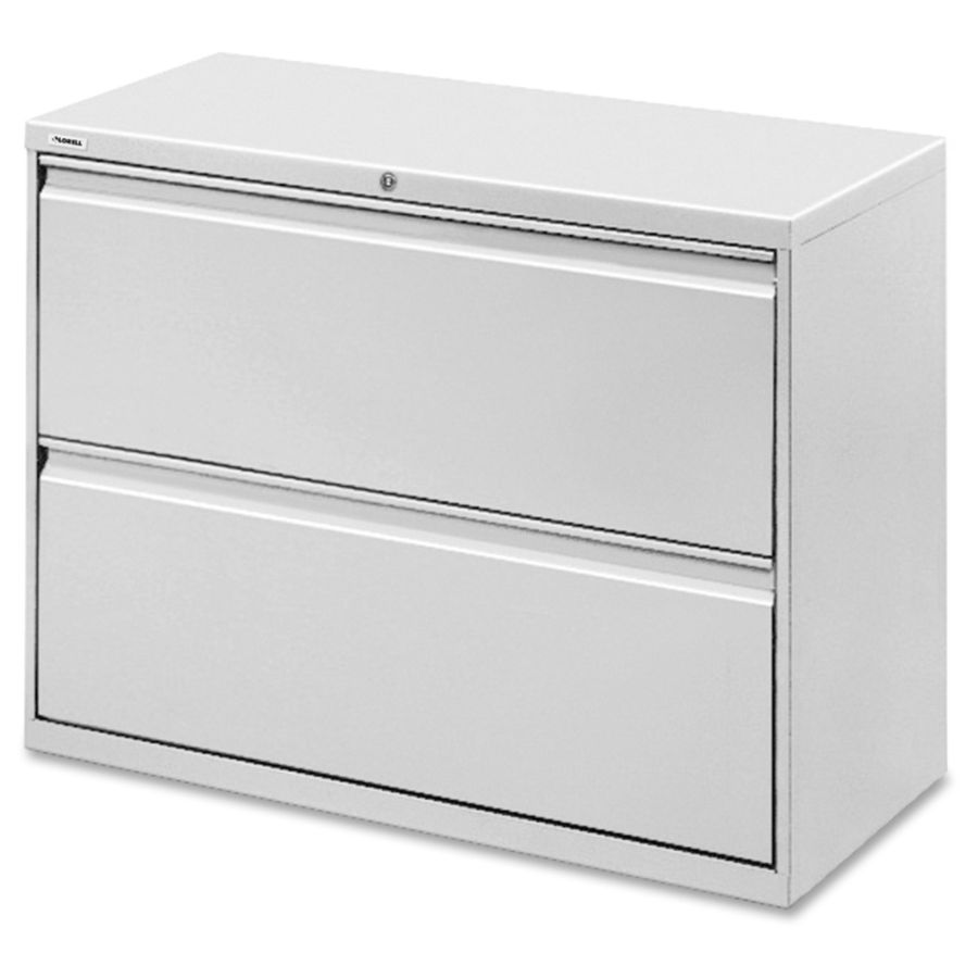 Lorell Fortress Series 42 W Steel Lateral File Cabinet 2 Drawer Light ...