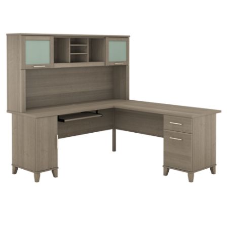 Bush Furniture Somerset L Shaped Desk With Hutch 72 W Ash Gray