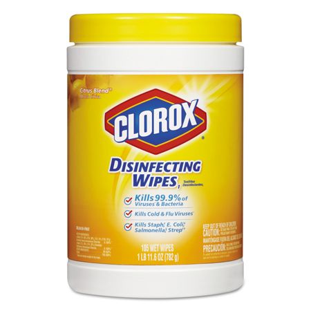 Clorox Disinfecting Wipes Citrus Blend 7 x 8 White 105 Wipes Per