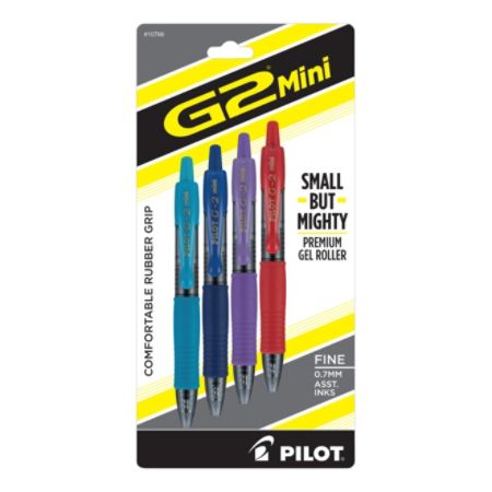 Pilot G2 Mini Gel Pens Fine Point 0.7 mm Assorted Barrel Colors ...