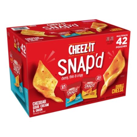 Cheez It Snapd Cheesy Baked Snacks 0.75 Oz Box Of 42 Snack Bags ...