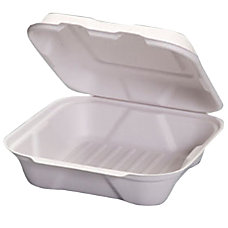 Black Carton of 2 Bags 100 Containers Per Bag Genpak Snap-It Foam Hinged Carryout Containers 3 H x 8 W x 8 1//4 D