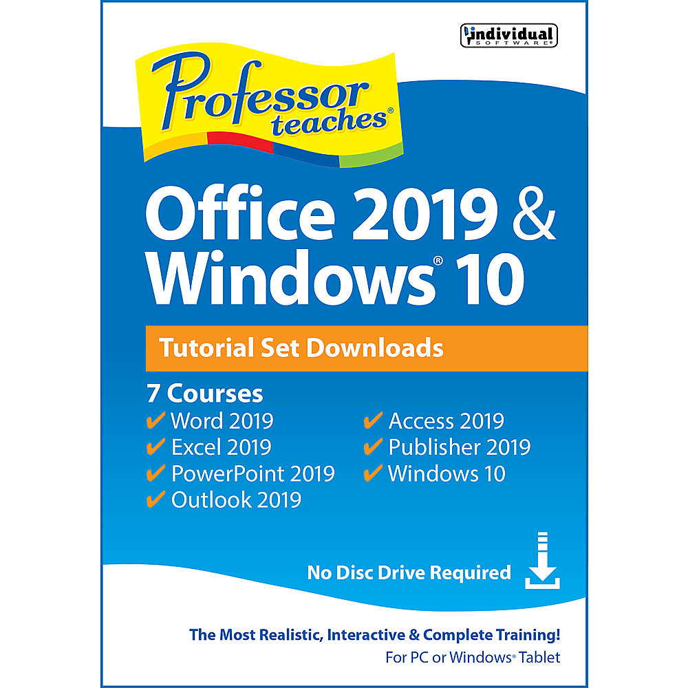 Professor Teaches Office 2019 & Windows Tutorial Set Downloads