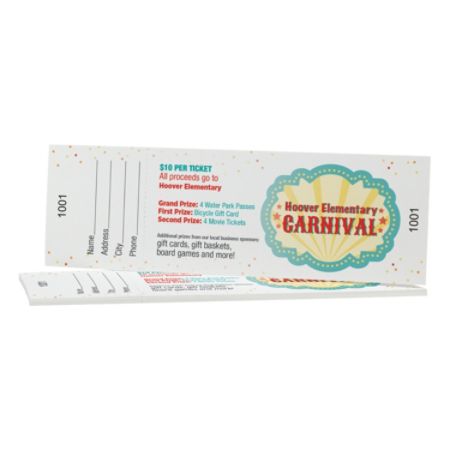 Custom Full Color Perforated Tickets Event Raffle 1 Side Pack Of 50 Item 916044
