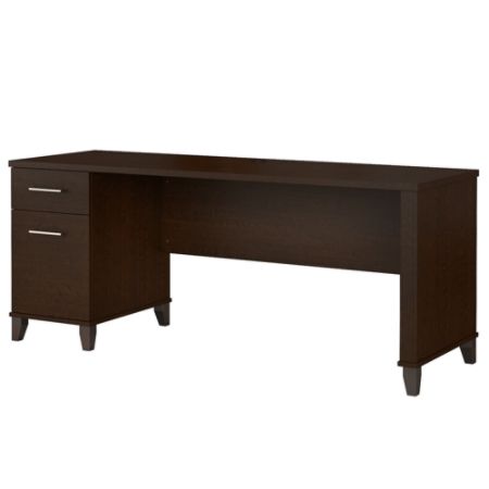 Bush Furniture Somerset Office Desk With Drawers 72 W Mocha Cherry