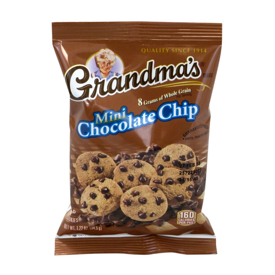 Grandmas Mini Chocolate Chip Cookies 1.22 Oz Case Of 80 Bags - Office Depot