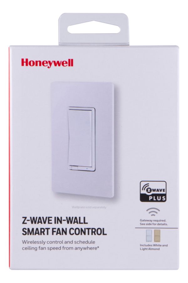 Honeywell Z Wave Plus In Wall Smart Fan Control Switch White 39358 Item 9264414