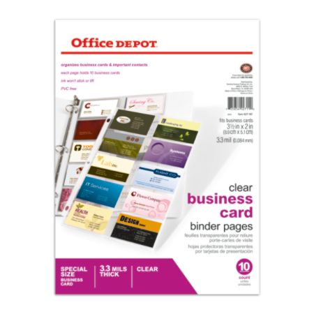 Office Depot Brand Business Card Binder Pages 8 12 x 11 ...