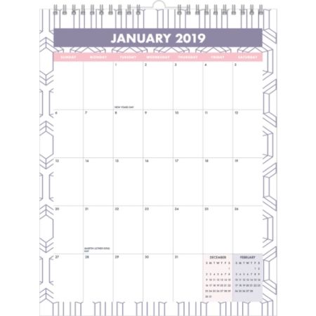 Office Depot Brand Gemstones Monthly Wall Calendar 8 12 x 11 January to