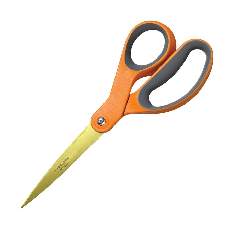 Fiskars Softgrip Titanium Scissors 8 Pointed BlackOrange by Office Depot & OfficeMax