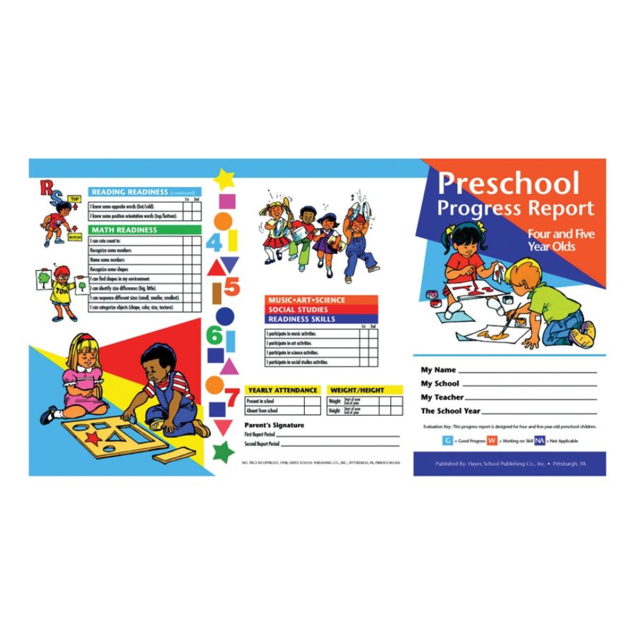 Hayes Preschool Progress Report Cards Age 4 5 10 Report Cards Per