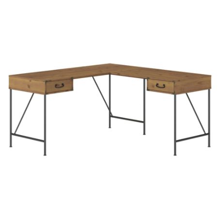 Kathy Ireland Home Ironworks L Desk Pine Office Depot