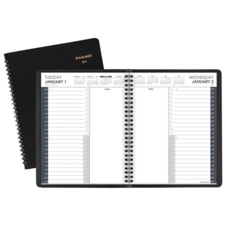 AT A GLANCE 24 Hour Daily Appointment BookPlanner 6 78 x 8 34 Black ...