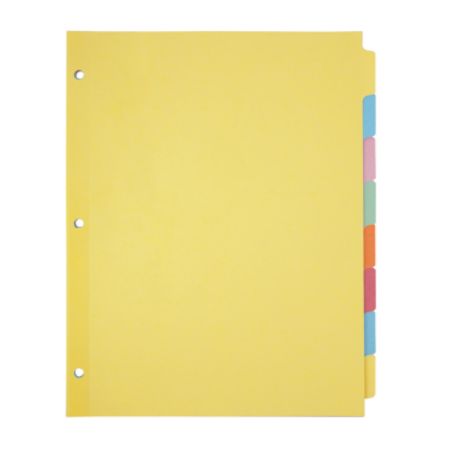 Office Depot Brand Plain Dividers With Write On Tabs Assorted Colors 8 ...