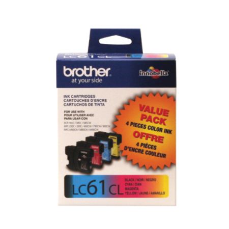 Brother LC61 BlackColor Ink Cartridges Pack Of 4 by Office Depot ...