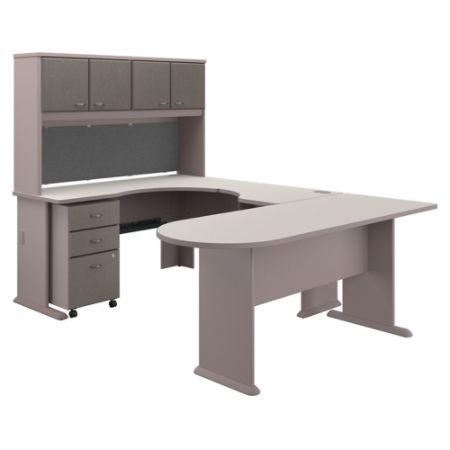 Bush Business Furniture Office Advantage U Shaped Corner Desk With