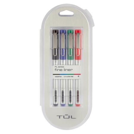 TUL Felt Tip Pens Ultra Fine Assorted 4PK - Office Depot