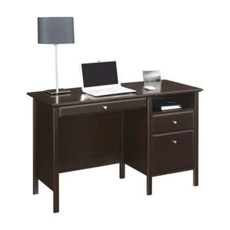 Realspace Chase 47 W Desk Dark Chestnut Office Depot