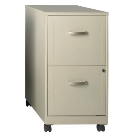 Realspace 18 D 2 Drawer Metal Mobile Vertical File Cabinet Stone